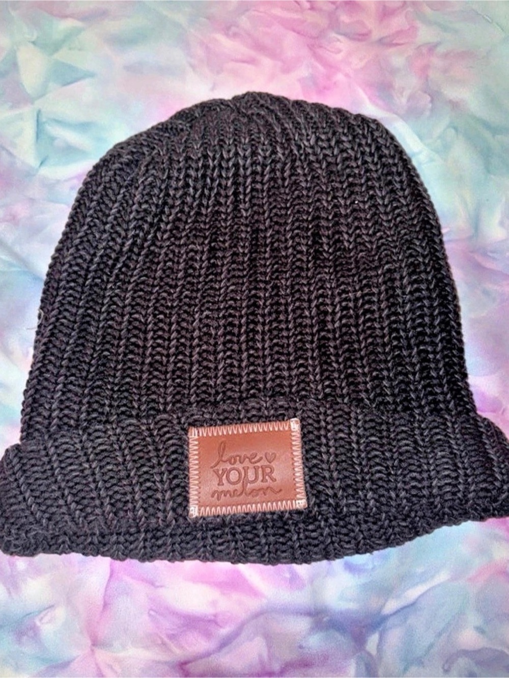 Love Your Melon Black Cuffed Beanie